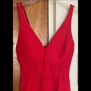 Bright red criss crossed back dress